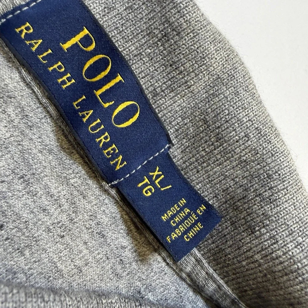 Polo Ralph Lauren Shirt Mens XL Gray‎ Short Sleeve Side Slit High Low Hem Preppy
